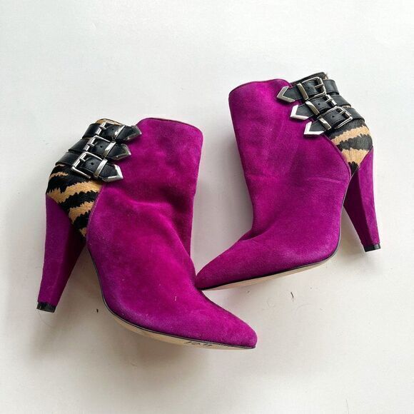 DV by Dolce Vita Women's Fina‎ Bootie Berry Suede Size 6M Heeled Ankle Bo… - Picture 3 of 9